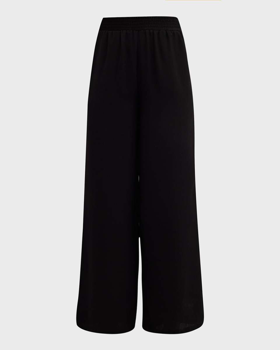 High-Rise Wide-Leg Crepe Pants